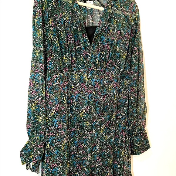 Topshop ditsy floral chiffon midi dress in multi - Picture 11 of 16